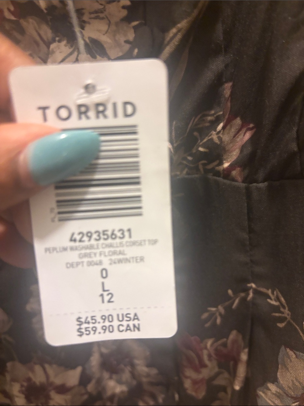torrid BrownFloral Camisole with BurgundyAccents - Picture 4 of 4